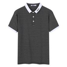 Striped men's polo shirt _2020 new striped men's striped