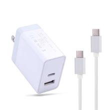 Cwxuan 30W Type-C PD Fast Charger w/ USB 5V Port Power Adapter + 1m Type C Male to Male Charging Data Cable