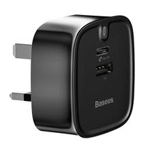 Baseus 5V 1A USB & Type C PD 3.0 30W Quick Charge Travel Charger, UK Plug, For iPad, iPhone, Galaxy, Huawei, Xiaomi, LG, HTC, Macbook and More