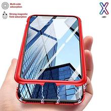 Magnetic Adsorption Aluminum Bumper Case For iPhone X(10) Red