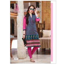 Cotton Pink/Blue Floral Color Printed Kurti For Women/Girls