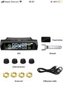 Tyre Pressure Monitoring System,Universal With Solar Charging Air Leak Alarm, Low Pressure Alarm  (4 Pockets)