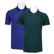Pack Of 2 100% Cotton Polo T-Shirt For Men - Cobalt Blue/Dark Green