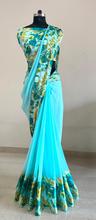 Net Georgette Saree Work  with satin border