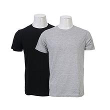 Cotton Round Neck T-Shirt (Black/Grey) Pack Of 2
