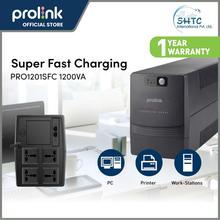 Prolink 1200VA Super-Fast Charging Line Interactive UPS Uninterruptible Power Supply Power Bank With AVR 4x Universal Output Sockets Power Backup - PRO1201SFC