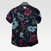 Mens Summer Fashion Casual Loose Color Printing Shirts