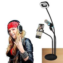 Ring LED Flash Beauty Light for Video Bloggers Flexible Tripod with Holder for Mobile Phones and Microphones