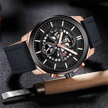 NaviForce 24 Hour Quartz Luxury Black Wrist Watch For Men (NF9129)