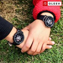 OLEEV Black King/Queen Couple Watches For Him/Her