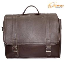 Rhino Leather Coffee Colored Laptop Bag For Men