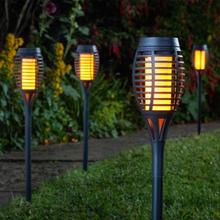 AEROMAX Mini Solar Fire/Flame Lamp Flickering Outdoor Waterproof Garden Lighting Torch Light