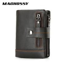 NEW Genuine Leather Men Wallets Casual Zipper Coin Purse