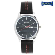 Sonata Analog Black Dial Men's Watch - 77001SM01A