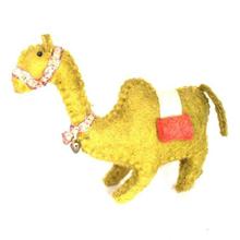 Mustard Yellow Felt Playing Camel Toy