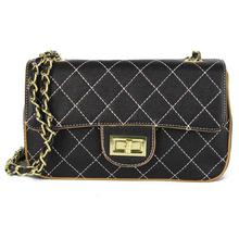 Black Checkered Sling Bag For Women