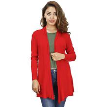 Red Cotton Mix Outer For Women