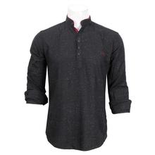 Men's Black Dotted Kurta Shirt