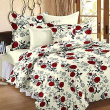 Ahmedabad Cotton Floral 136 TC Cotton Double Bedsheet with 2