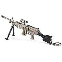 PUBG GREY M249 Battleground Metal Keychain & Keyring for Bikes, Cars, Bags, Home, Cycle