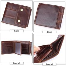 MISFITS Genuine Leather Men Wallets Vintage Hasp Design