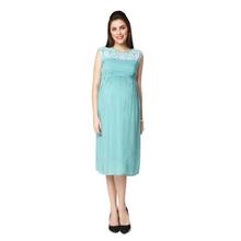 Nine Maternity Blue Floral Designed Dress For Women - 5328