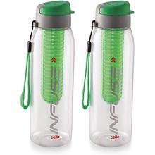 Cello Infuse Plastic Water Bottle Set, 800ml, Set of 2,