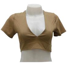 Nude Back Laced Solid Crop Top For Women