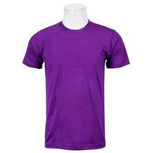 Purple Solid Round Neck T-Shirt For Men