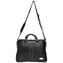 Vilasa Men's Genuine Leather Laptop Bag - Black Color