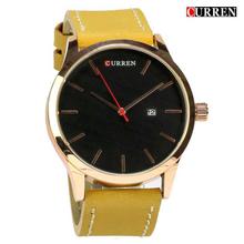 CURREN 8214  Casual  Leather Analog Watch For Men