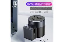 KAKU Travel Adapter Power Adaptor Multi Plugs UK/EU/AUS/US All In One Socket 2 USB Outlet Wall Charger