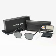 GREY JACK Polarized Rectangle Black Wayfarer Sunglasses (Unisex)