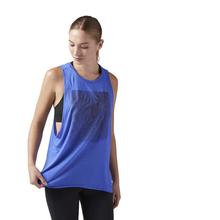 Reebok Acid Blue Moire Muscle Studio Tank Top For Women - CD7687