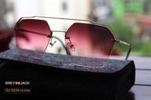 GREY JACK 400 Uv Light Shaded Blue Oversized Lens With Golden Metal Hexagonal Frame,Sunglasses For Men & Women