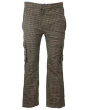 Brown/Black Checkered Causal Pants For Men - MTR3064