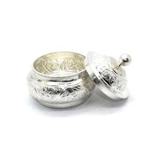 Pure Silver Flower Carved Sindur Box - SSB28208 - 101.99g