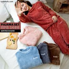 Winter Women's Flannel Velvet Pajamas Sleepwear Sets