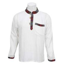 White Bhutani Designed Kurta Shirt For Men