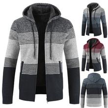 Autumn and winter hooded sweater cardigan men's Korean