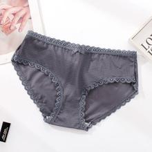 Bow panties _ ice silk panties women's low waist briefs lace