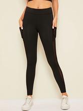 Mesh Contrast Skinny Leggings