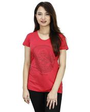 Poppy Red 'Namaste Nepal' Printed T-Shirt For Women