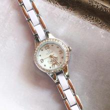 Ultima White/Silver Stone Studded Analog Watch For Women