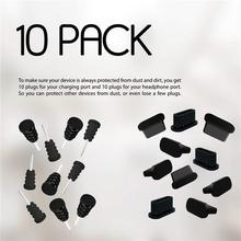 10x Anti Dust Plugs USB C Charging holes 3.5mm Headphone