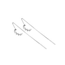 Sterling silver earrings_Wan Ying jewelry wave ear line s925