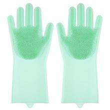 Pack of 4 Pair Dishwashing Cleaning Gloves Magic Silicone