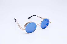 EAST Steampunk Inspired Oval Unique Engraved Metal Neutral lens Unisex Sunglass- Brown