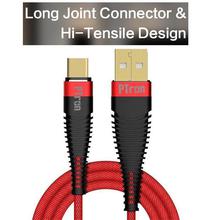 PTron Gravita 2A Type C USB Data Cable Gold Plated Charging Cable For All Type C Smartphones (Red)