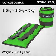 Strauss Ankle Weight 2.5 kg pair  Ankle Weights with Adjustable Straps for Fitness, Walking, Jogging, Workout, Running, Resistance Training